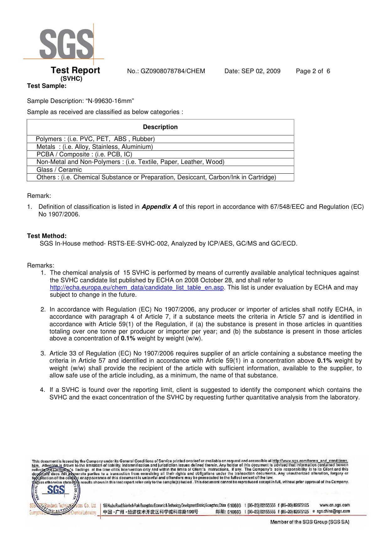 鞋釦歐盟測試報告